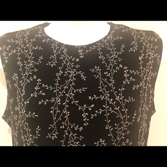Ronnie Nicole Black Sparkly Shell/ top/ sleeveless,jersey,pullover. - Picture 5 of 12